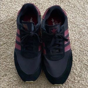 Adidas Black and Maroon Sneakers